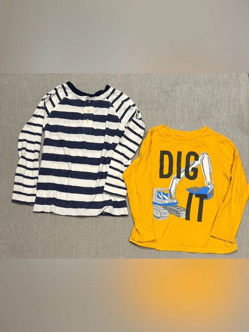 Old Navy Boys Navy & White Striped Long Sleeve Tee